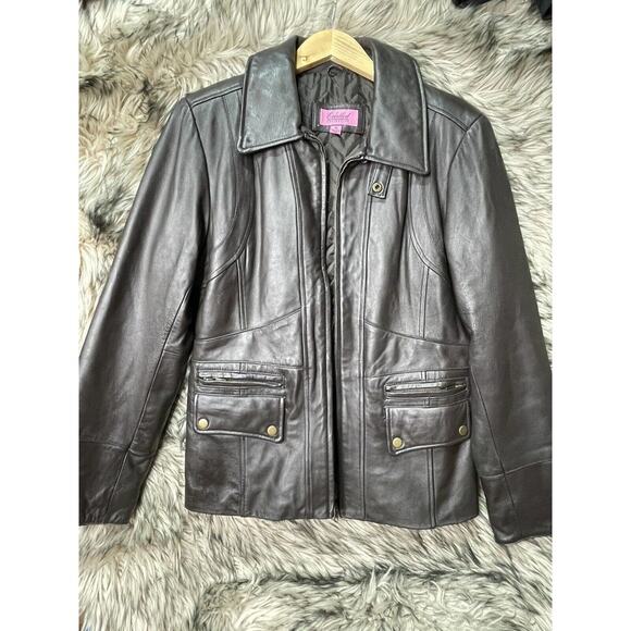 Excelled Collection Women's‎ Brown Leather Jacket / Coat Size M - Picture 1 of 5